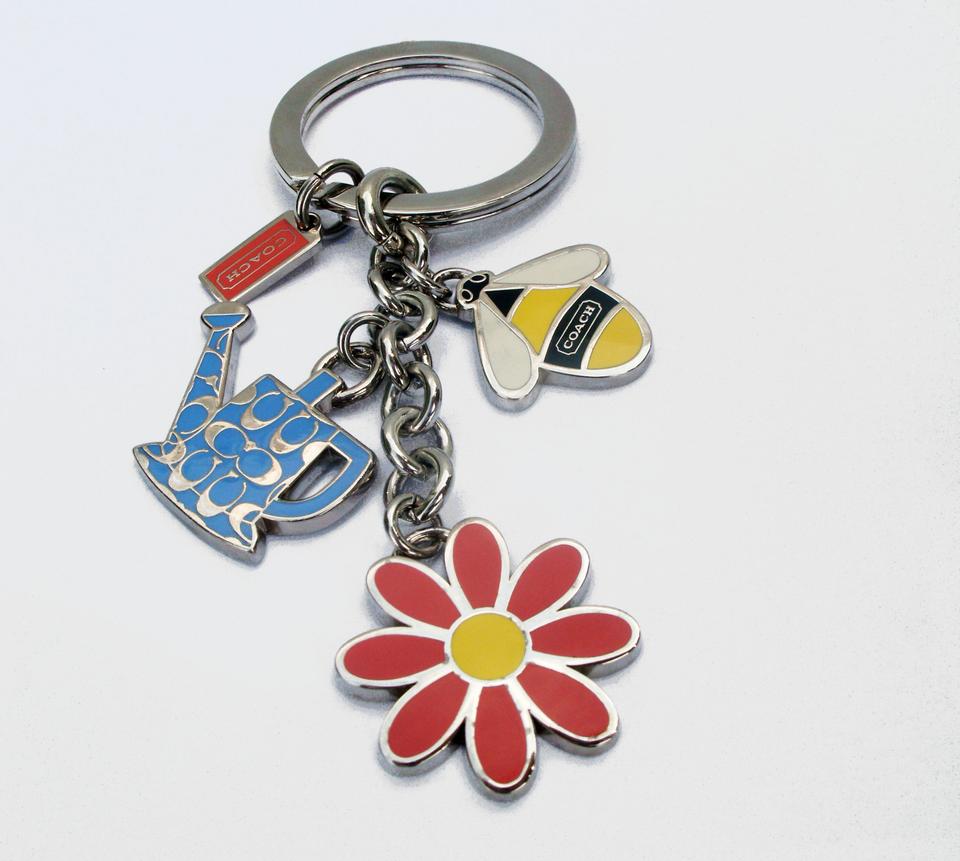 FOB Flower Logo - Coach Multicolor Spring Mix Key Fob F64380 Gardening Flower Charm