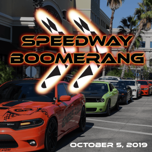 Car with Two Boomerangs Logo - Speedway Boomerang TWO AND Passenger
