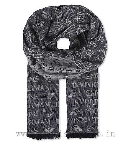 Christmas Eagle Logo - ARMANI JEANS Christmas cheap Eagle logo scarf Mens Blue 16209847 ...