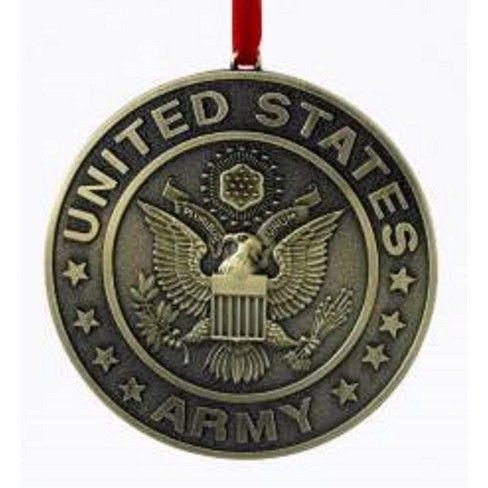 Christmas Eagle Logo - Kurt S. Adler 3.5 Metal United States Army Round Logo Christmas