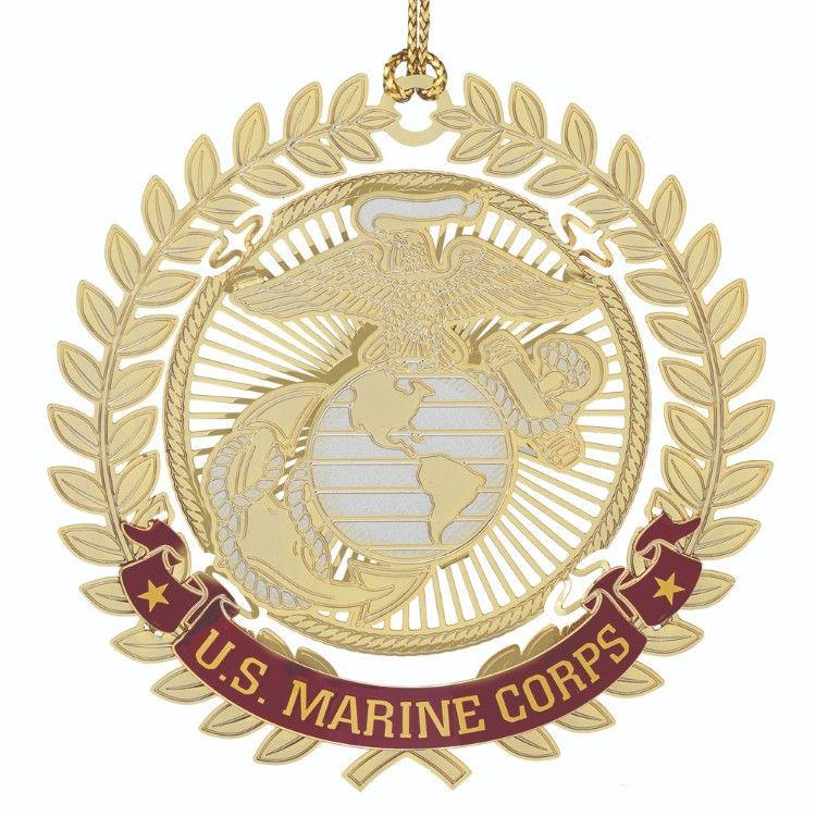 Christmas Eagle Logo - Marine Corps Christmas Ornament with the Eagle, Globe & Anchor emblem.