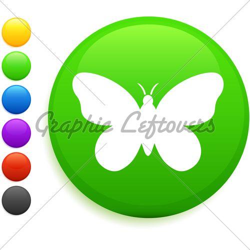 Internet Butterfly Logo - Butterfly Icon On Round Internet Button · GL Stock Images