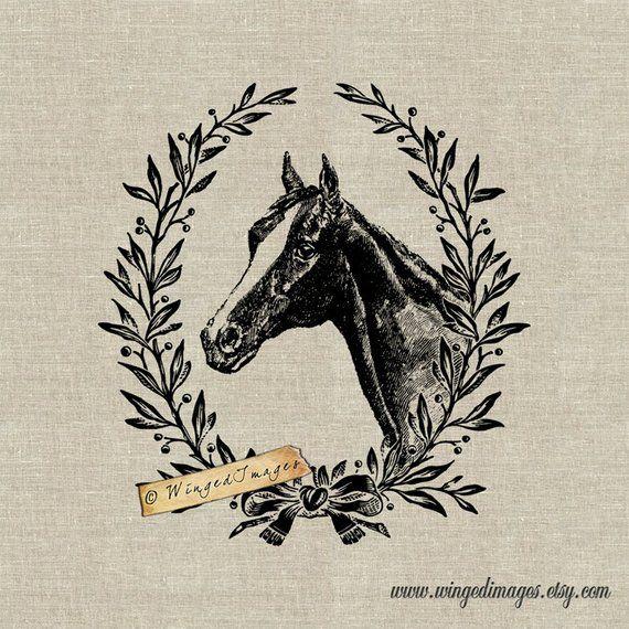 Horse Laurel Logo - Horse Laurel Wreath. Instant Download Digital Image No.280 | Etsy