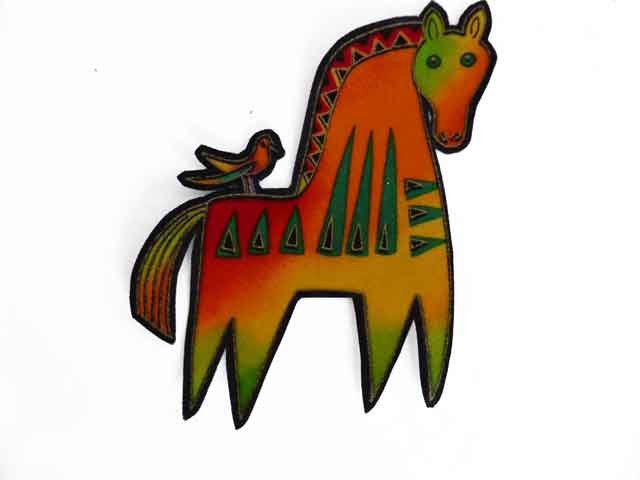 Horse Laurel Logo - Laurel Burch Orange and Yellow Mythical Horses Iron on Appliqué ...