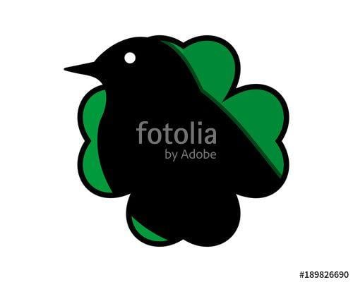 Raven Bird Logo - raven clover image vector icon logo silhouette