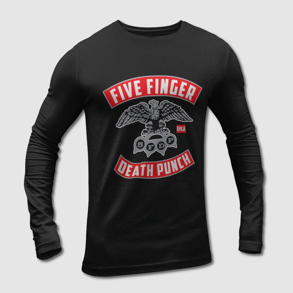 5FDP Logo - Five Finger Death Punch Long Sleeve T Shirt, 5FDP Logo Langarm T