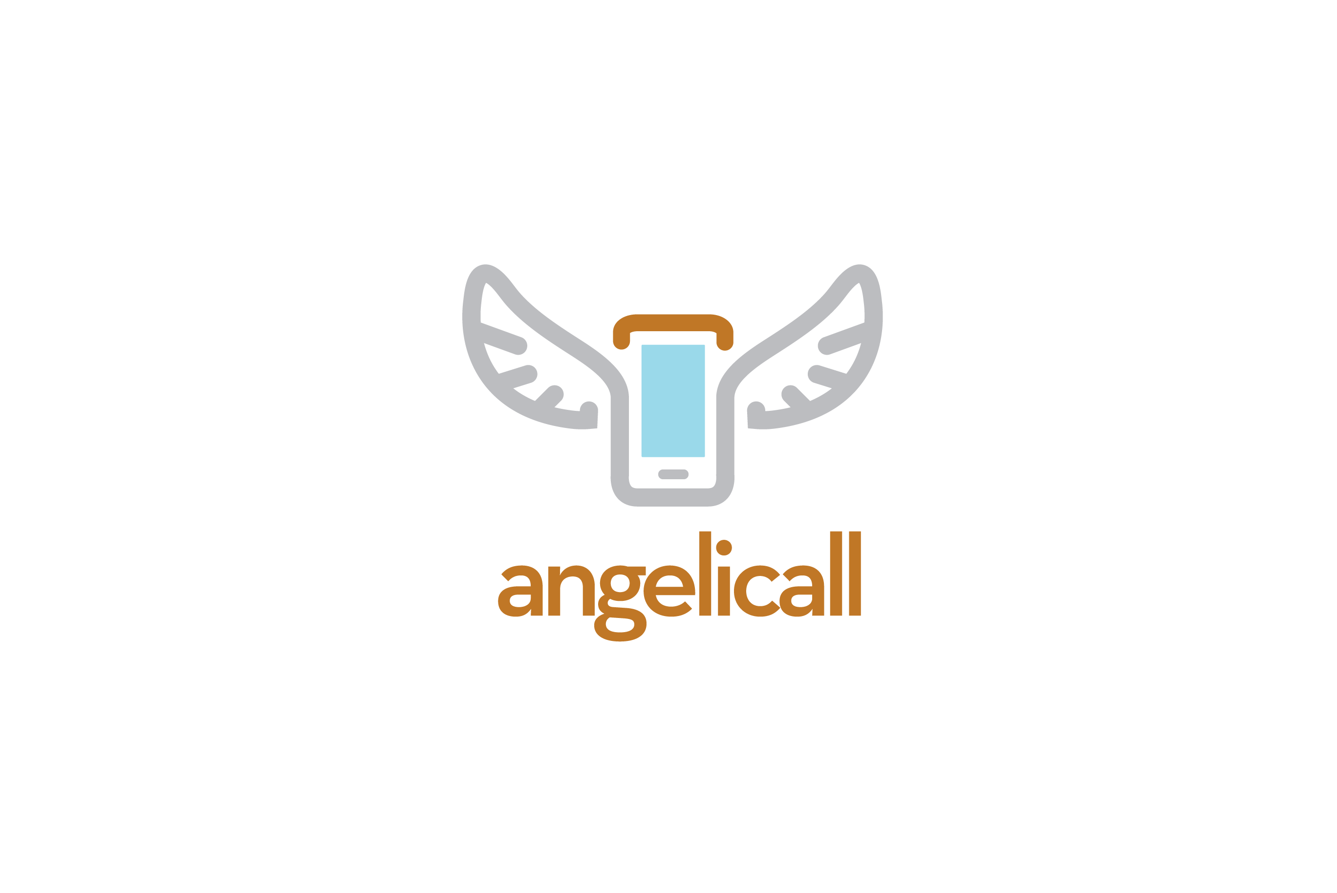 Gold Phone Logo - Angelicall Angel Phone Logo | Logo Cowboy