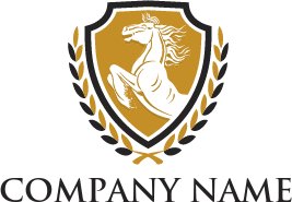 Horse Laurel Logo - horse set inside shield crest with laurel | Logo Template by ...