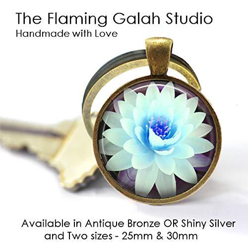 FOB Flower Logo - Gorgeous Open White Lotus Flower Key Ring Flower
