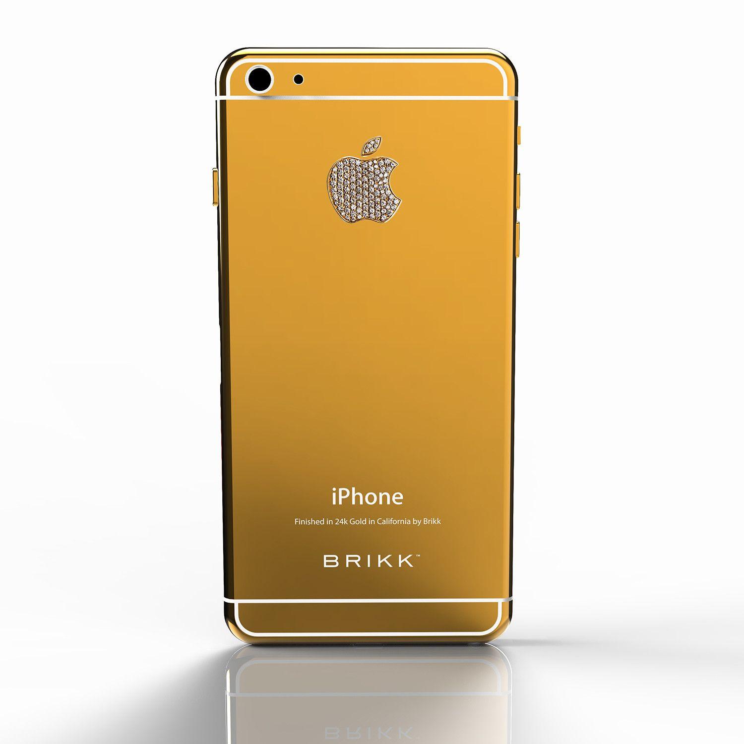 Gold Phone Logo - Lux iPhone 6 Yellow Gold Diamond Logo // AT&T or T-Mobile (White ...
