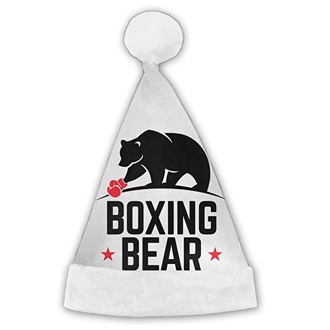 Boxing Bear Logo - JYDPROV Boxing Bear Christmas Santa Cap: Clothing