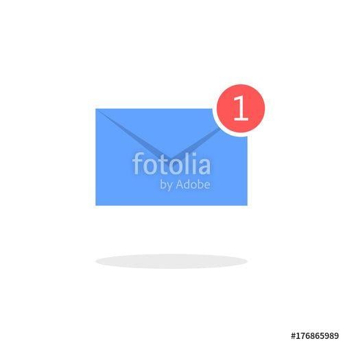 Email Notification Logo - Blue letter icon. New email notification Stock image and royalty