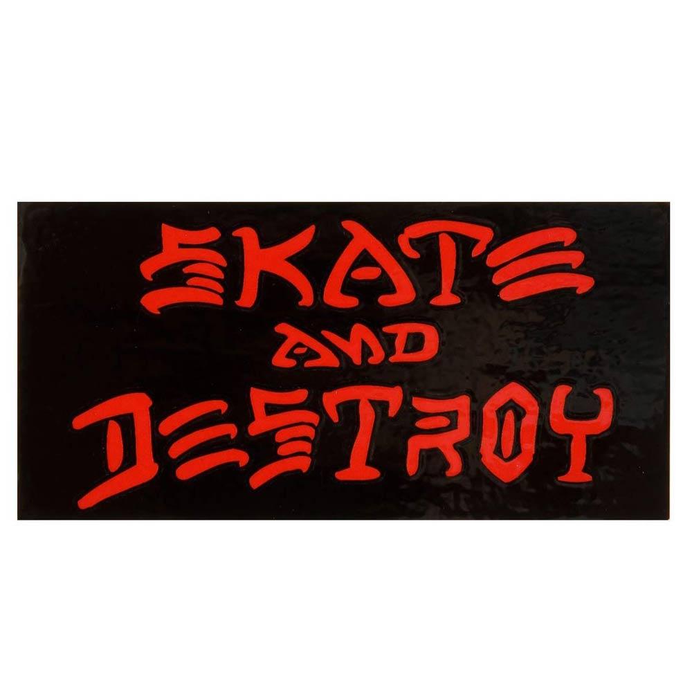Skate and Destroy Logo - Thrasher Skate and Destroy Sticker 3.25' x 6.25' Black