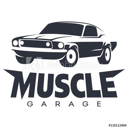 Personal Garage Logo - Muscle car Garage Logo black - Buy this stock vector and explore ...