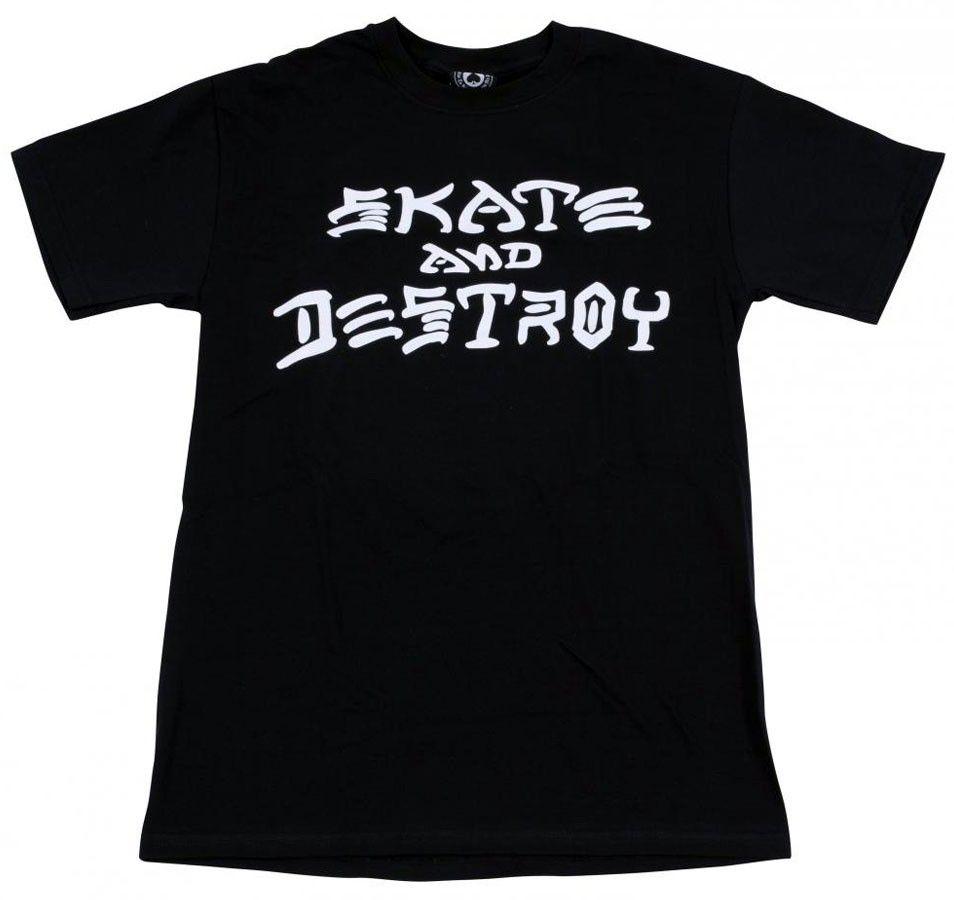 Skate and Destroy Logo - Thrasher Skateboard Skate & Destroy Logo Black T Shirt