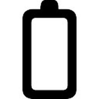 Empty Battery Logo - Battery empty status interface symbol of gross line Icon. Free