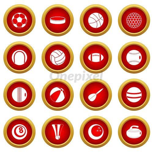 Red Circle Auto Logo - Sport balls icon red circle set - 4109563 | Onepixel