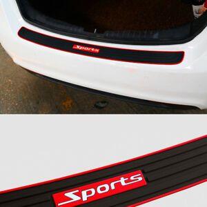 Red W Sports Logo - Car Rear Guard Bumper Scratch Protector Black Cover w/ Red Sport ...