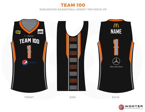 Red White and Black Basketball Logo - TEAM 100 Black Orange Brown Yellow Red Blue and White Basketball ...