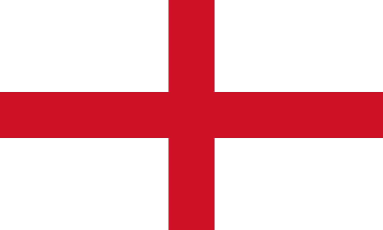 White Cross Red Background Logo - Flag of England