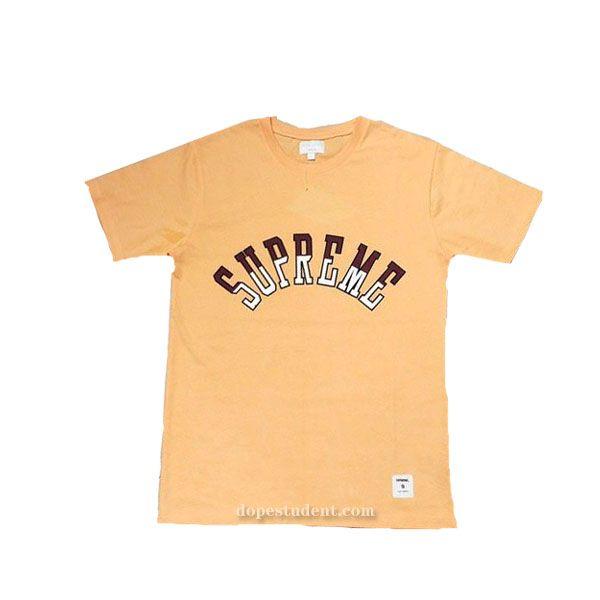 Orange Curve Logo - Supreme 2017ss Curve Logo T-shirt | Dopestudent