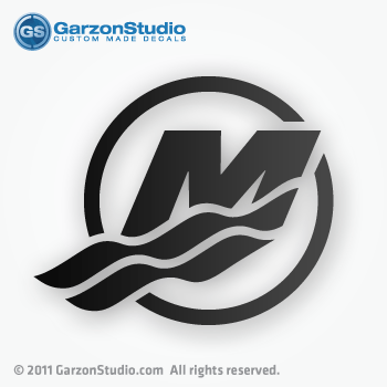 Mercury Outboard Logo - 2006 - 2012 Mercury Outboard M logo round decal print ...