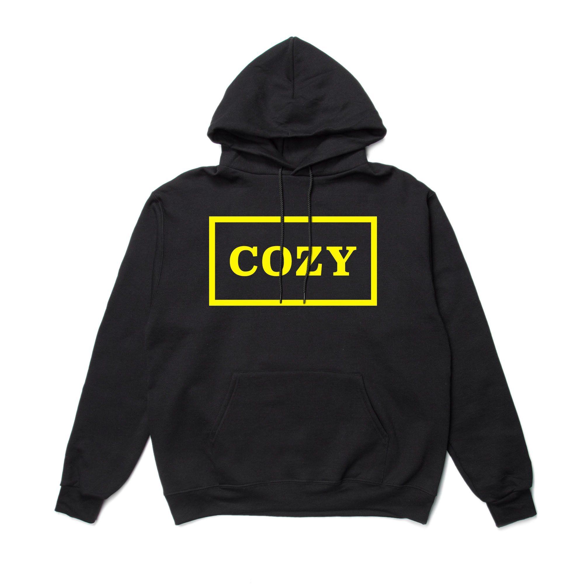 Black and Yellow Box Logo - Cozier Box Hoodie - Black / Yellow – Teamcozy Online Shop