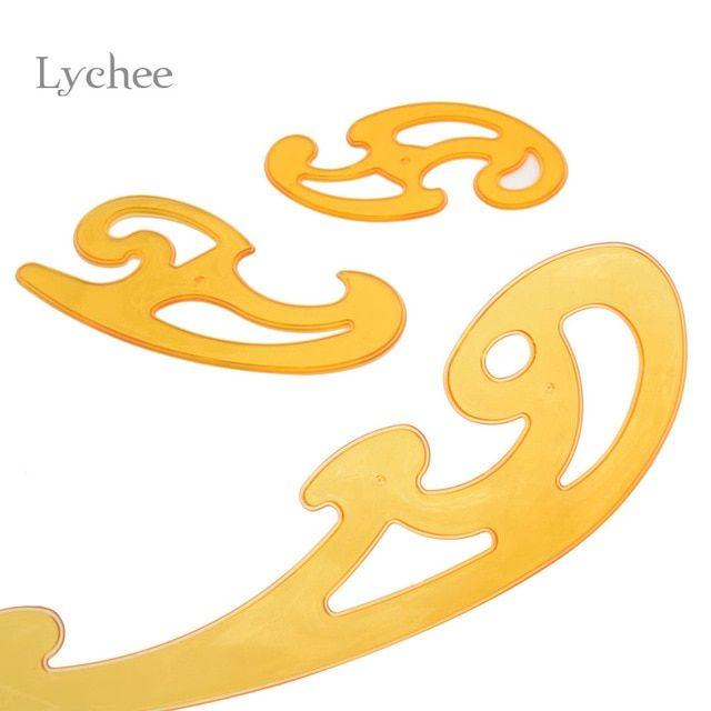 Orange Curve Logo - Lychee 3 Pieces Set Orange Curve Template Ruler Paper Crafts Tool