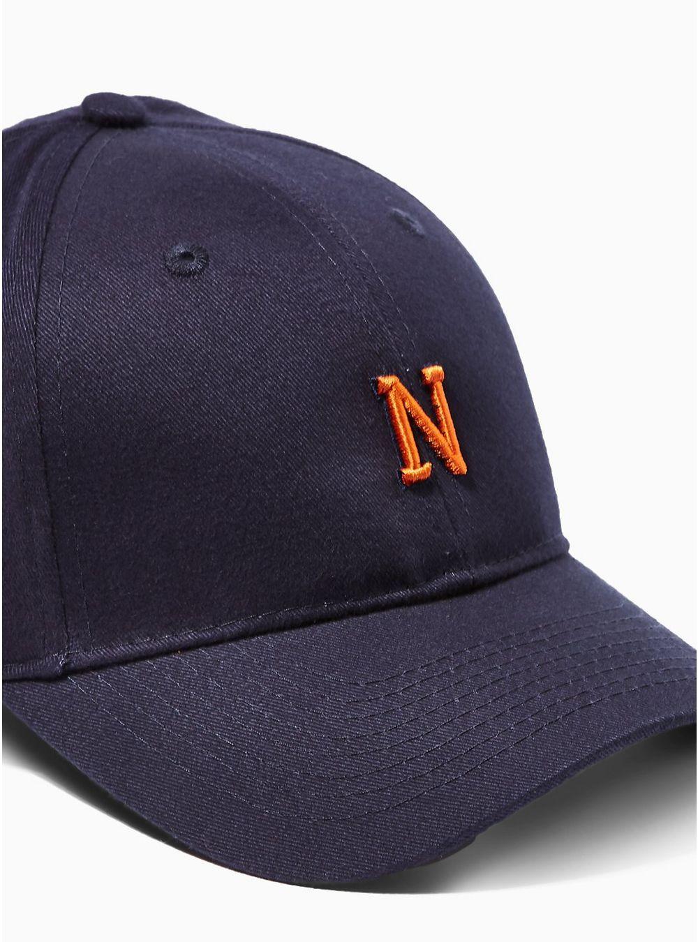 Orange Curve Logo - Navy with Orange Curve Peak Cap - TOPMAN