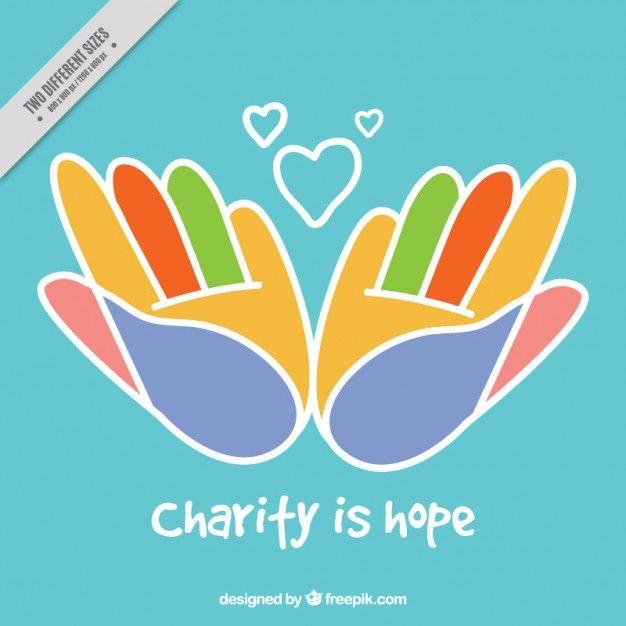 Colored Hands Logo - Abstract colored hands charity background Vector