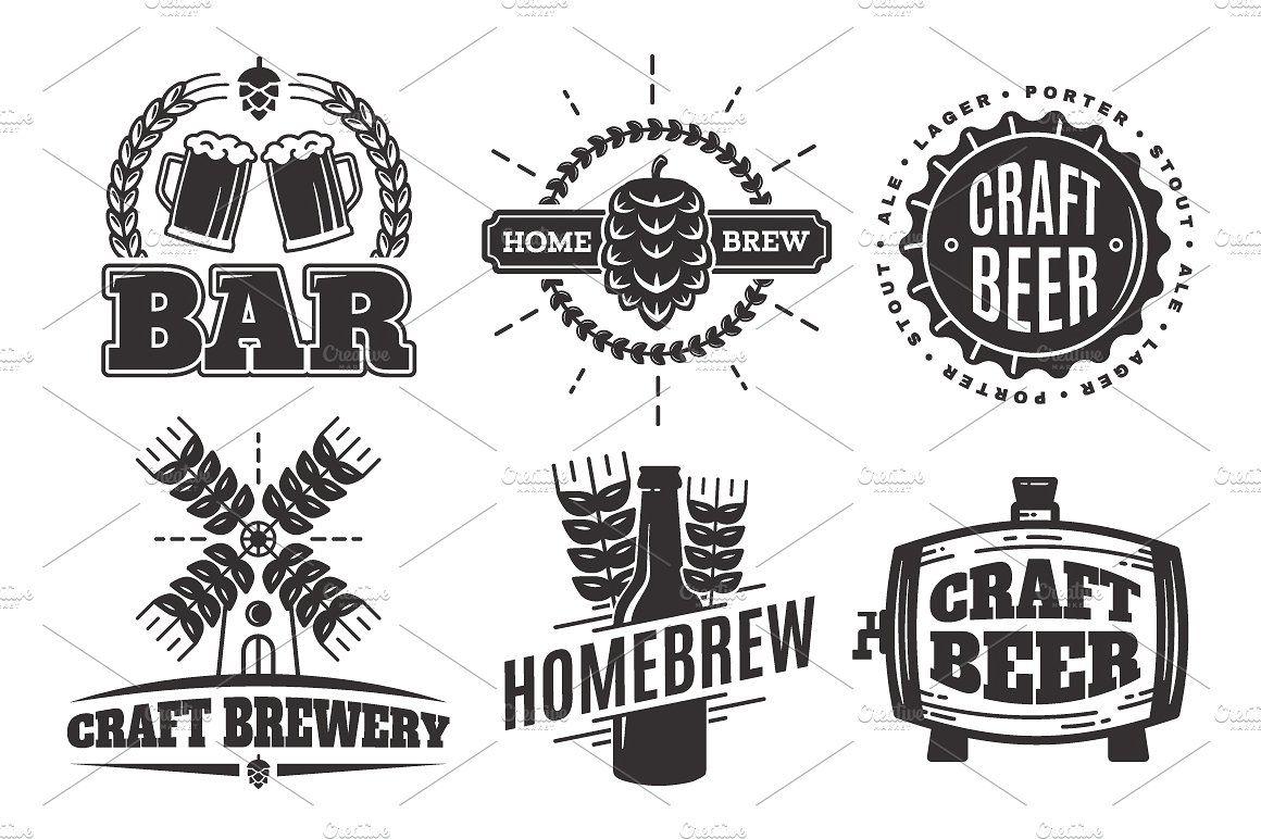 Vintage Beer Logo - Craft beer vintage logos ~ Logo Templates ~ Creative Market