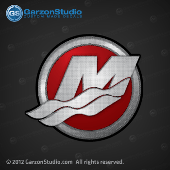 Mercury Outboard Logo - Mercury Outboard M logo round Red decal | JohnsonDecals.com