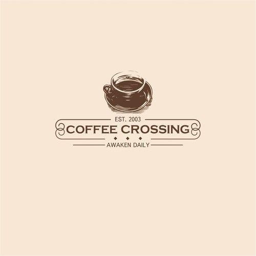 Coffee Crossing Logo - Coffee shop logo redesign Logo design contest. designs