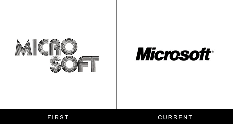 First Microsoft Logo - The Shocking Original Logos of 10 Major Companies. Typography