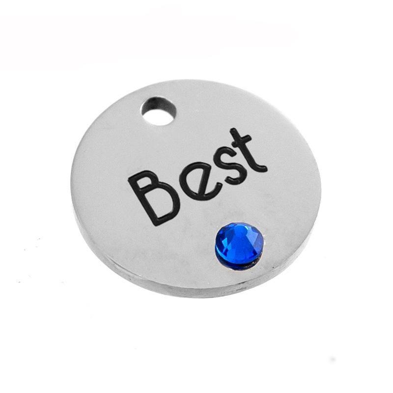 Blank Round Logo - 100% Stainless Steel Blank Round Tag Charm Pendant Customized