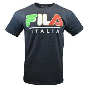 Italian Sports Apparel Logo - FILA Men's T-shirt - Athletic Sports Apparel -ITALIA - Italy - Dark ...