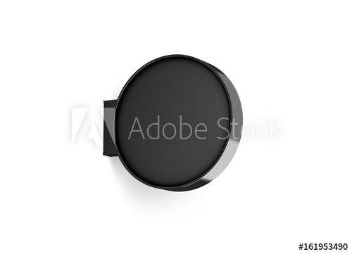 Blank Round Logo - Blank black round store signage design mockup isolated, 3d rendering ...