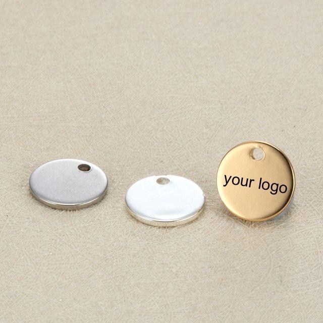 Blank Round Logo - Blank 12mm Round Tag Stainless Steel Charms Custom Engrave logo with ...