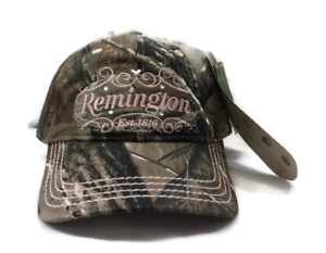 Remington Camo Logo - Realtree Ladies Pink Remington Hat Mossy Oak Camo Mossy Oak | eBay