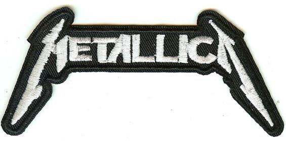 Black and White Letters Logo - Metallica Iron On Patch White Letters Logo