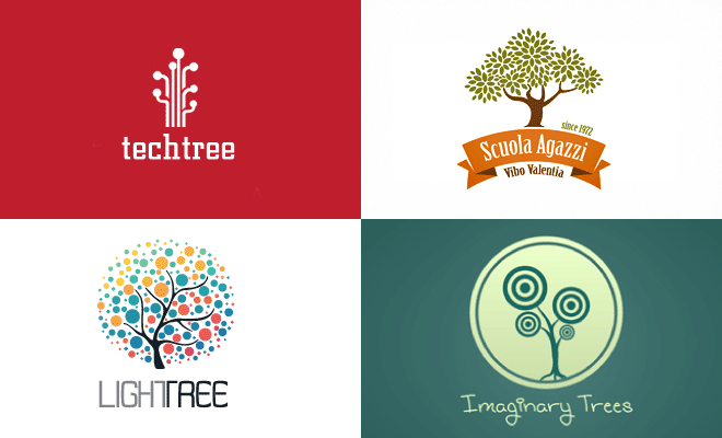 Tree with Red Logo - Creative Tree Logo Design examples