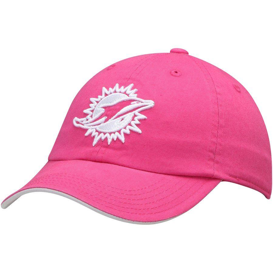 Pink Miami Dolphins Logo - Girls Youth Pink Miami Dolphins Primary Logo Slouch Adjustable Hat