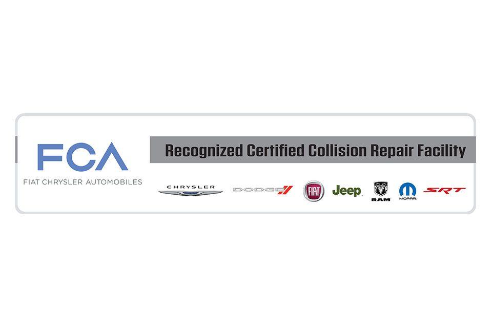 Certified Auto Repair Logo - Dents Unlimited. Fiat Chrysler Automobile Certified