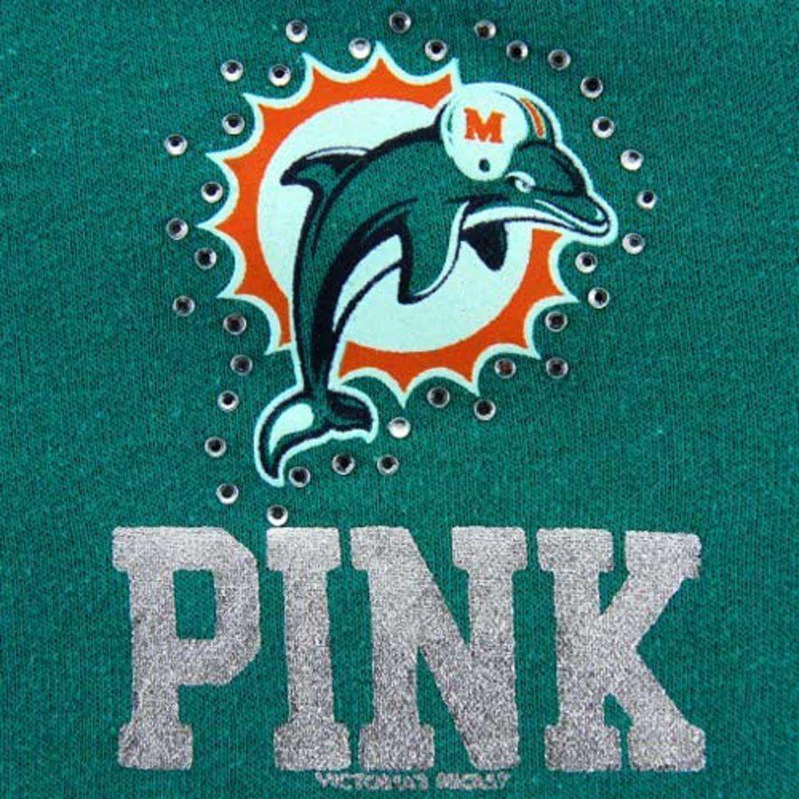 Pink Miami Dolphins Logo - Victoria's Secret PINK Miami Dolphins Ladies Kangaroo Pocket Full ...