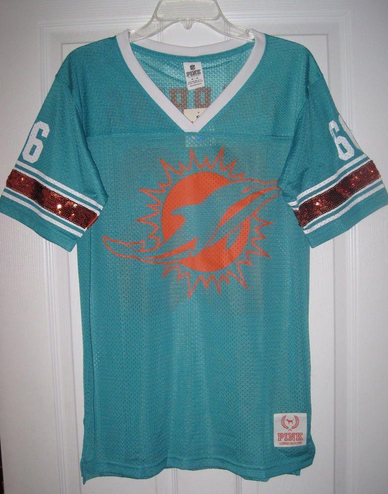 Pink Miami Dolphins Logo - Nwt victoria's secret pink nfl miami dolphins sequin bling jersey ...