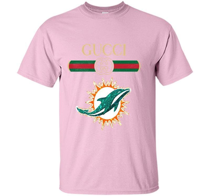 Pink Miami Dolphins Logo - Gucci Miami Dolphins Logo Men's T-shirt