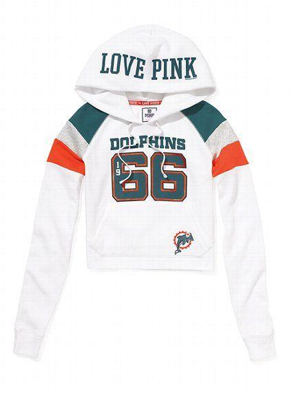 Pink Miami Dolphins Logo - Shrunken Pullover Hoodie - Victoria's Secret PINK - Victoria's ...