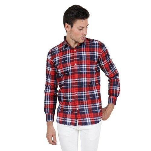 Red and Blue Check Logo - Red, Navy Blue Cotton Porttrait Red And Navy Blue Check Shirts, Rs ...