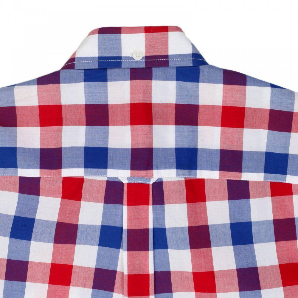 Red and Blue Check Logo - Red Blue and Navy Gingham Shirt by Fred Perry London