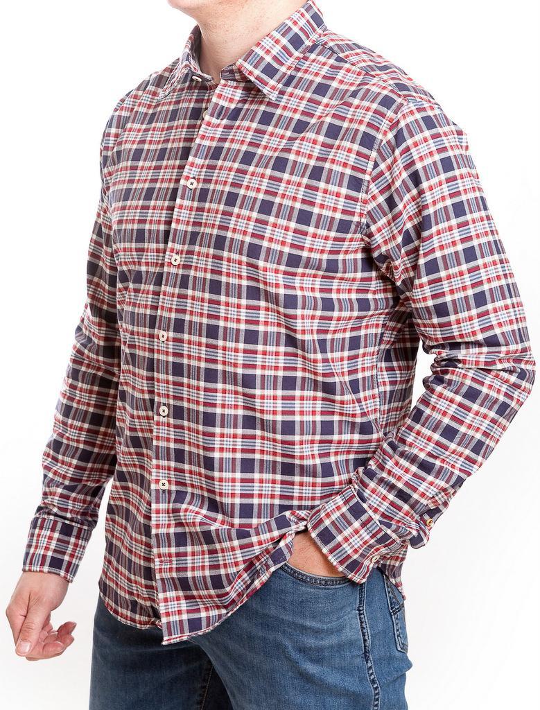 Red and Blue Check Logo - Seidensticker Casual Shirt - Red & Blue Check - £49.95 : Birtchnells ...